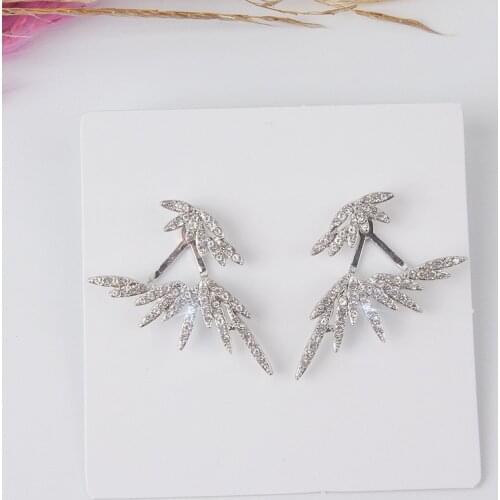 Dominated new 2019 long metal wings modelling Hyperbole style earrings fashion Women Fine crystal Korean Drop earrings joker