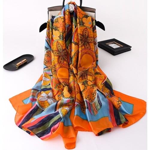 KOI LEAPING new summer woman fashion flower printing long scarf Party shawl headscarf hot popular beach l Party gift