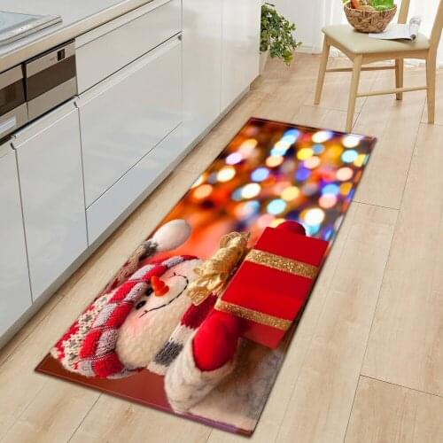 Christmas Decoration Mat In The Bathroom Home Kitchen Long Carpet Entrance Doormat Floor Hallway Rugs Skid Anti Bedroom Washable
