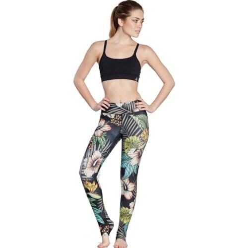 New Floral Plus Size Womens Yoga Leggings Beauty Printing Running Pants S To 3xL Plus Size Full-length Trousers 3 Patterns