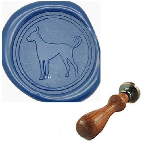 Great Dane Wax Seal Stamp, Brass Head with Wooden Handle, Wedding Invitation Wax Seal Sealing