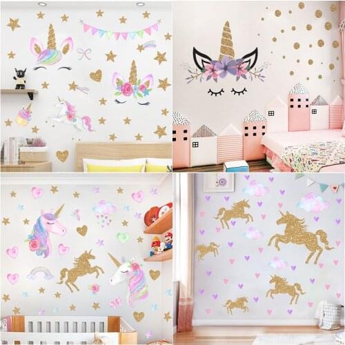 Rainbow Pony Princess Wall Decal My Little Horse Wall Sticker Kids Bedroom Nursery Decoration Mural Poster Cartoon Wallpaper