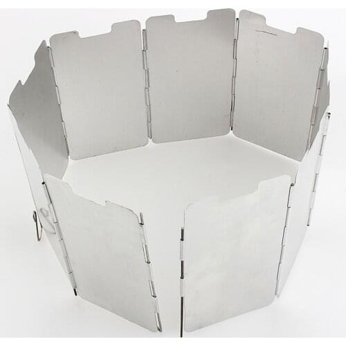 9 Plates Wind Shield Screens Foldable Outdoor Camping Cooking Cooker Gas Stove Windshield Wind Screen