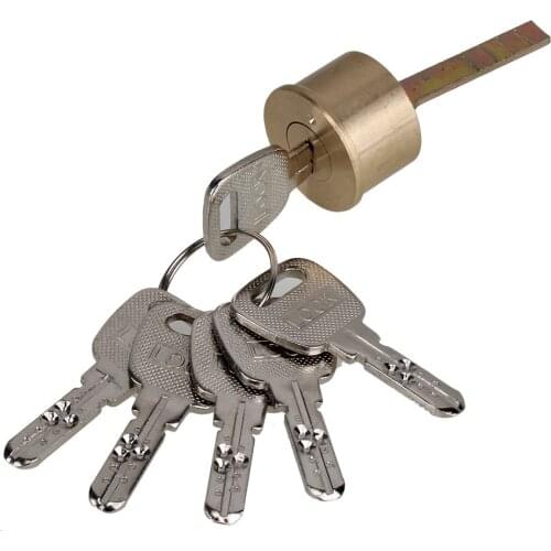 Polished Brass Replacement Rim Cylinder Door Lock Nightlatch Line Shaped