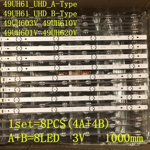 8 PCS/set LED backlight strip for LG innotek 15.5Y 49inch 49UH61_UHD_A B 49UH603V 49UH610V 49UH601V 49UH620V EAY63192605