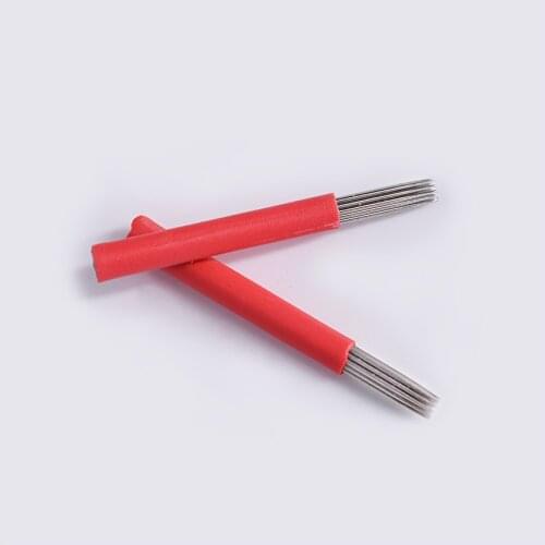 Tattoo Needles Permanent Makeup Eyebrow R Bevel Round Needles Microblading Needle 3D Eyebrow Embroidery 50pcs Fog Round Needle