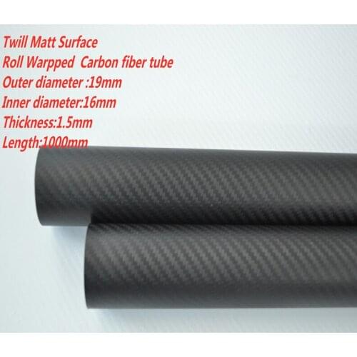 19MM OD x16 MM ID x 1000MM (1m) 100% Roll 3k Carbon Fiber tube / Tubing /pipe, wing tube Quadcopter arm Hexrcopter19*16