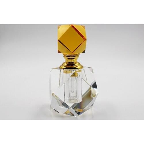 Vintage Styles 3ml Octagon Shape Yellow Crystal Perfume Bottles Home Decoration Bottle Wedding Favors Valentine Gift