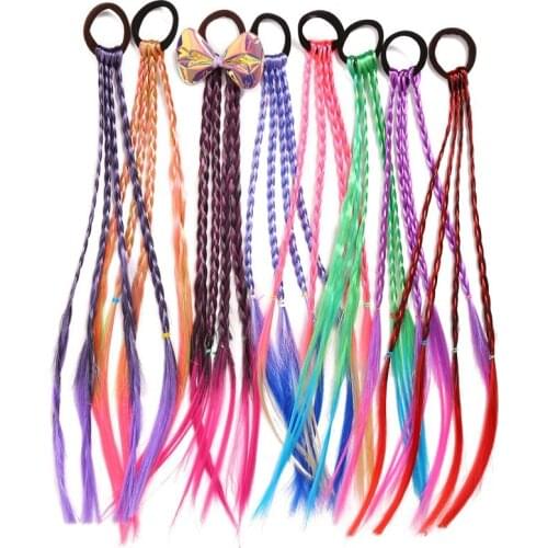 Hot Sale Girls Summer Bohemian Hair Bands Headbands Hair Rope Cross Turban Bandage Bandanas HairBands Color Gradient Wig Braid