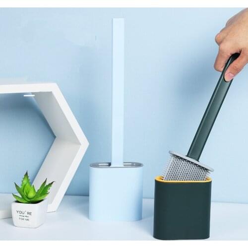 1SET TPR Toilet Brush Soft Bristle Bathroom Toilet Brush Holder Set WC Accessories Cleaning Tool Durable Plastic Rubber OK 1168