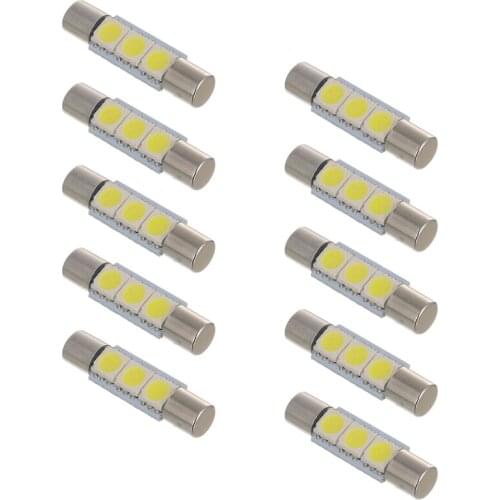 10pcs Light White LED 29mm 5050 3SMD Car Bulbs Super bright Accessory Practical Universal Replacement