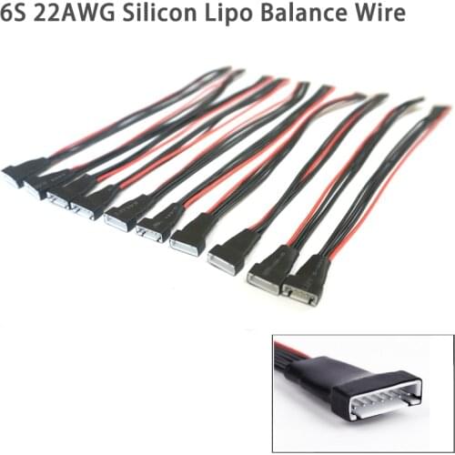 10pcs/lot 20cm 22AWG Li-Po Battery Balance Charging Extension Wire Cable cord 2S 3S 4S 5S 6S For RC Lipo battery