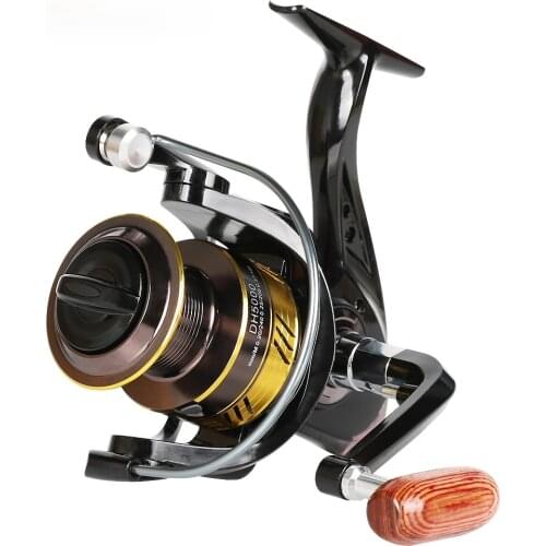 1000-7000 Fishing Reel All Metal Spool Spinning Reel 10KG Max Drag wood Handle Spool Saltwater Fishing salt water fishing reel