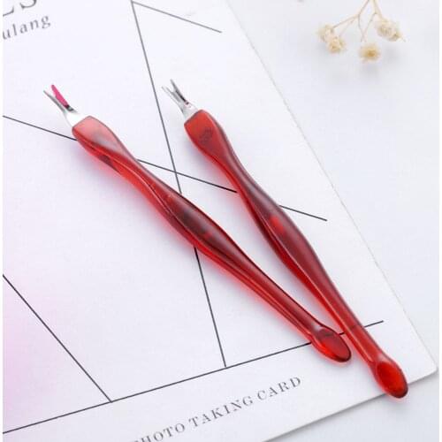 2/3Pcs Red Color Cosmetic Nail Art Manicures Tools Dead Skin Fork Salon Cuticle Pusher Trimmer Peeling Knife Cuticle Remover
