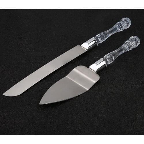 2Pcs Flower Resin Wedding Cake Knife Shovel Set Cake Shovel Cutter Knife Set Wedding Cake Tool Kitchen Supplies