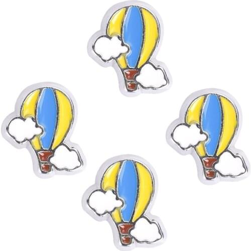 20Pcs/Lot F191 Cute hot air balloon Floating Charms Making Travel Theme ALloy Locket Diy Jewelry