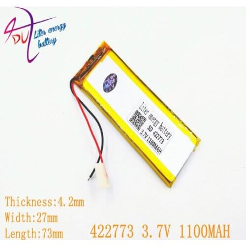 422773 3.7V 1100mAh Lithium Polymer LiPo Rechargeable Battery li ion cells For Mp3 Mp4 Mp5 DIY PAD DVD E-book bluetooth headset