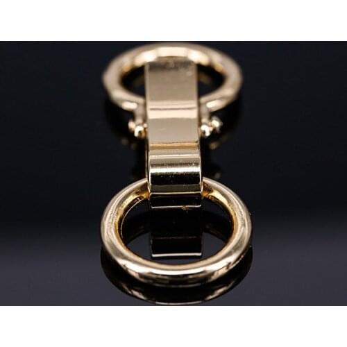 5piece Metal Gold Tone Plated Double Ring Clasp Belt Die-casting Zinc Alloy Buckle K380