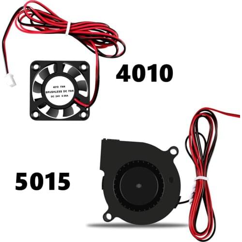 5015 4010 12V&24V Cooling Turbo Fan Brushless 3D Printer Parts 2Pin For Extruder DC Cooler Blower Part Black Plastic Fans