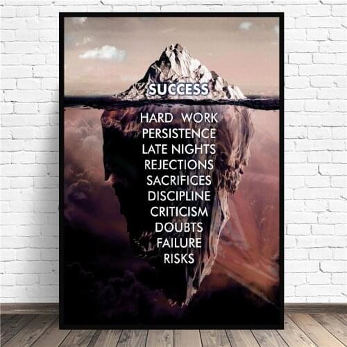 Success Iceberg Dark Canvas Painting Art Print Poster Picture Wall Modern Minimalist Bedroom Living Room Decoration