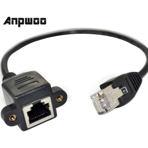 ANPWOO Extension Network LAN Screw Cable Panel Male To Female Mount Ethernet
