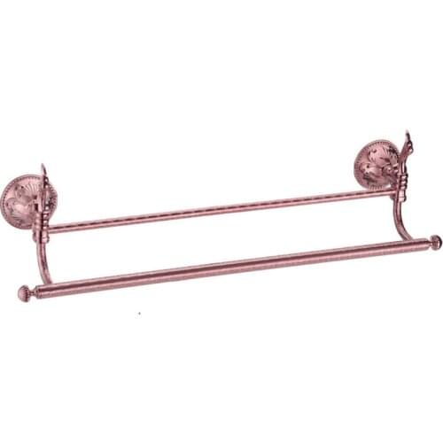 FREE SHIPPING Rose gold flowers DOUBLE towel bar