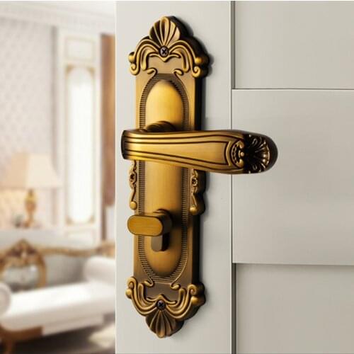 European Style Stainless Steel Silent Anti-theft Door Lock Bedroom Mute Lock Core Mechanical Door Handle Locks Hardware Supplies