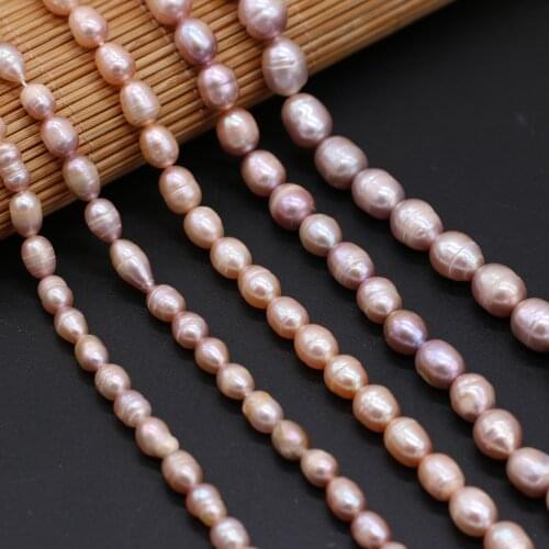 100% Natural Freshwater Pearl A purple Rice Shape Beaded for Jewelry Making Beads DIY earring Bracelet Necklace Accessories
