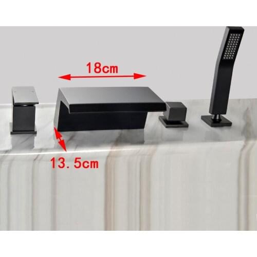 Black faucet of the chrome bronze bath shower mixer tap body split taps of the hot bathroom and cold mixer