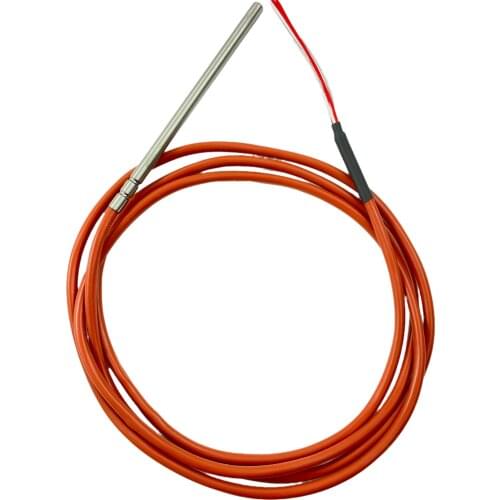 4 Wires PT1000 Temperature Sensor Thermistor Silicone Gel Coated 1 Meters Probe 4mm*80mm -50-200 centigrade RTDs