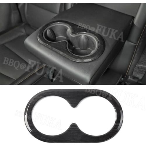 Carbon Fiber Car Rear Seat Water Cup Holder Cover Interior Trim Fit For Chevrolet Equinox 2017 2018 ABS Accessories Car Styling