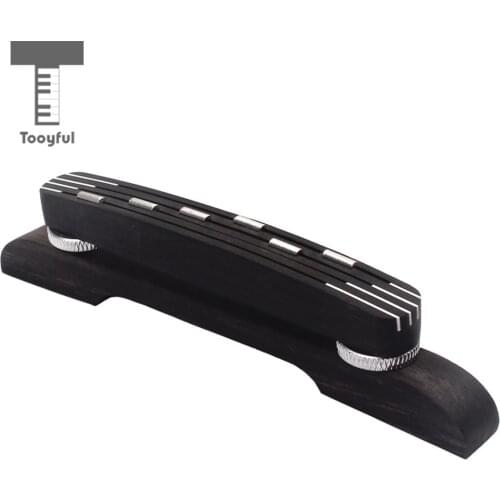 Tooyful Acoustic Guitar Parts Ebony Bridge Adjustable Height for Germany Hofner Jazz Guitar Accs