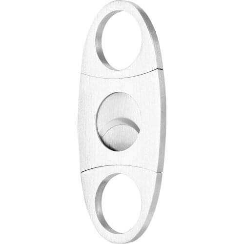 Pocket Size Classic Comfortable Grip Stainless Steel Double Blade Cigar Cutter Knife Scissors Shears For Cigar Cutting Silver