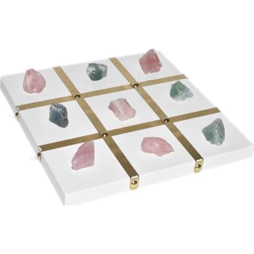 Creative European-style modern model room soft furnishing home furnishing chessboard decorations wooden stone chessboard