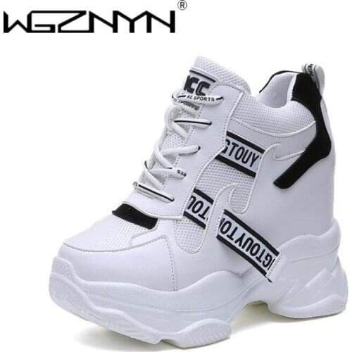 Brand White Trendy Shoes Women High Top Sneakers Women Platform Ankle Boots Basket Femme Chaussures Femmes Height Increase Shoes