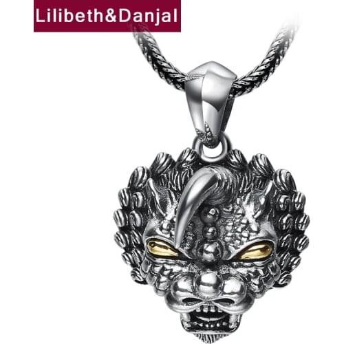 Unicorn Kirin Lucky Pendant 100% Real 925 Sterling silver Ethnic Vintage Necklace Pendant fine Jewelry 2018 New Arrival FP57