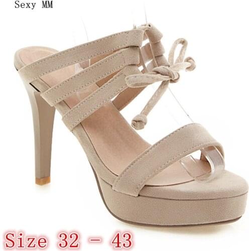 Summer Pumps Women Peep Toe High Heels Platform Gladiator Sandals Party Woman High Heel Shoes Plus Size 32 33 - 40 41 42 43