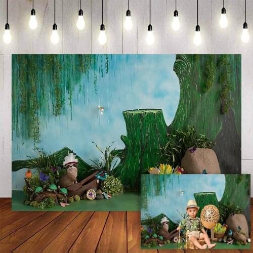 Mehofond 1st Birthday Photography Background Animal Corn Spring Tree Birthday Party Baby Shower Decor Backdrop Photo Studio