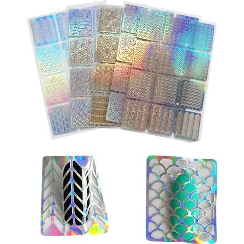 Many Different 5 Designs Pieces Sheets Nail Sets Vinyl Stickers Stencils Wraps Adhesive Decals Nails Decoration Accessories