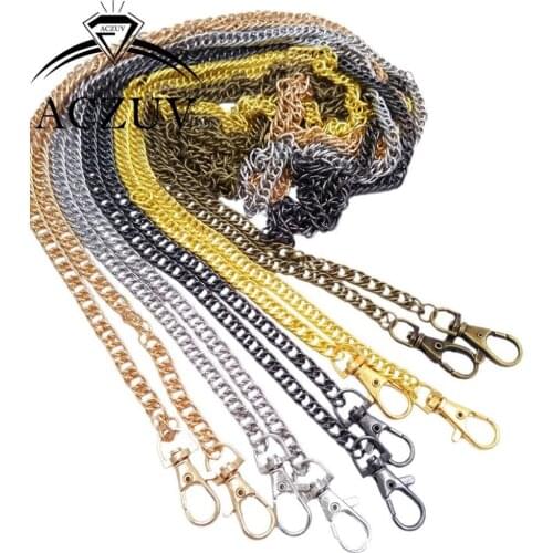 Multi-size Optional Double Woven Chain Swivel Snap Hook Lobster Clasp Metal Purse Chain Handles Bag Parts Accssories AP004