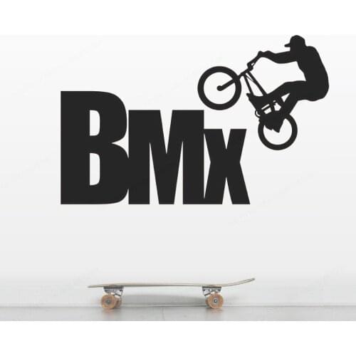 BMX Wall Extreme Sports Freestyle Jumping Decals Vinyl Wall Art Sticker Kids Room Living room Home Interior Decor Mural HL221