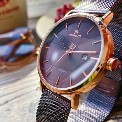 NAVIFORCE Quartz-Watch Wife Coffee Waterproof Casual Fashion Relogio Feminino Gift Girls Simple Couple Dress Wristwatch Women