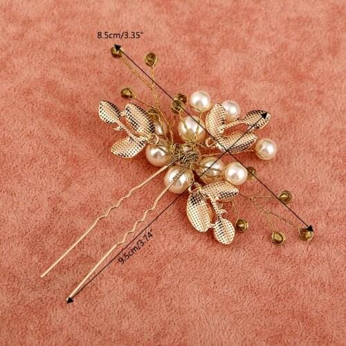 2021 New Vintage Wedding Bridal Faux Pearl Flower Hair Pins Bridesmaid Clip Side Combs