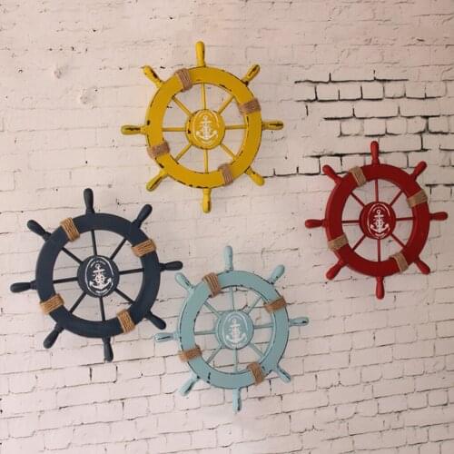 New Hot Nautical Beach Wooden Boat Ship Steering Wheel Home Wall Party Cafe Decorations for Gifts Wall Hangings