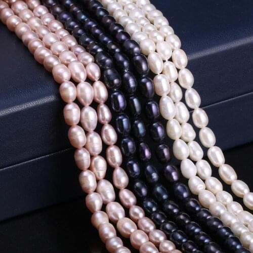 New natural freshwater pearl white and purple irregular pearl beads used for jewelry making DIY bracelet necklace size 5-6mm
