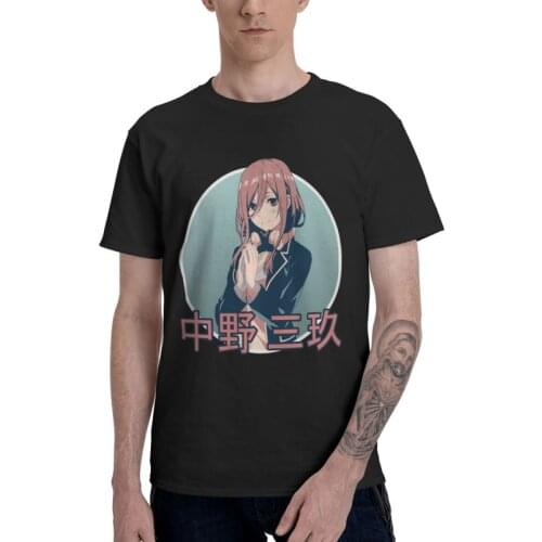 The Quintessential Quintuplets T Shirts Men Short Sleeve Cotton T-shirts Go Toubun No Hanayome Miku Nakano Tee Streetwear Tshirt