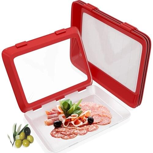 Food Plastic Preservation Tray- stackable food preservation trays- Reusable fresh tray food storage for Vegetable Fruit Meat