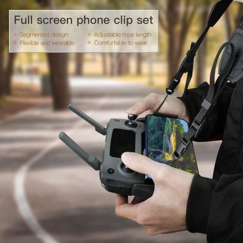 Remote control extend mobile phone clip bracket & neck lanyard strap belt for DJI mavic mini / mavic 2 pro 1 / Air / Spark dron