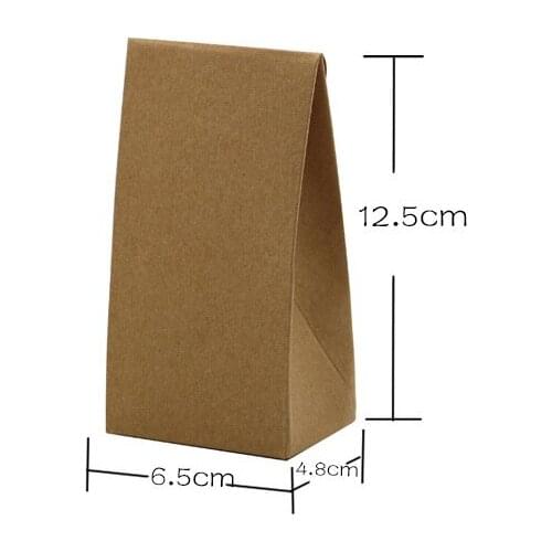 S6.5x4.8x12.5cm bowknot Kraft paper bag stand paper gift boxes/food paper bags/Cookies Walnut dry fruit stand box 100piece\lot