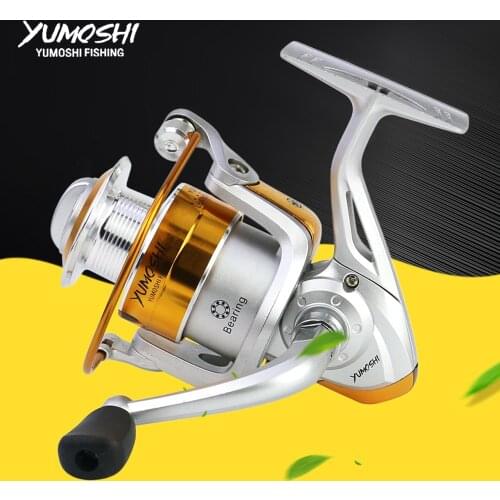 NEW HOT Low price and high quality squid spinning fishing reel 12BB metal spool plastic body rubber reel handle fishing wheel
